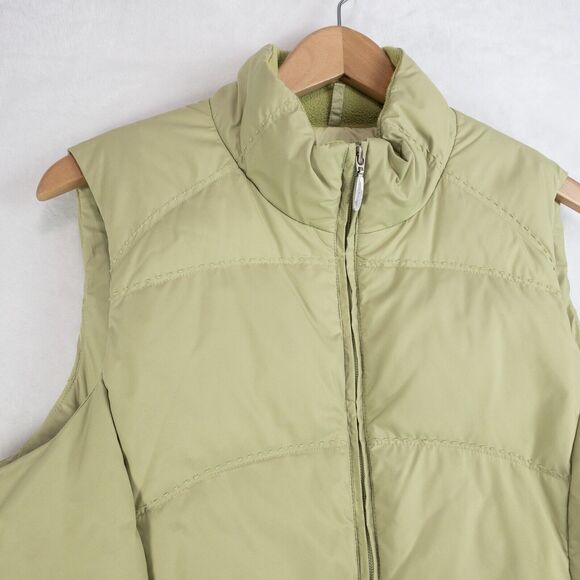 Eddie Bauer Vest Womens LP Puffer Premium Goose Down Olive Green Jacket - Picture 2 of 10